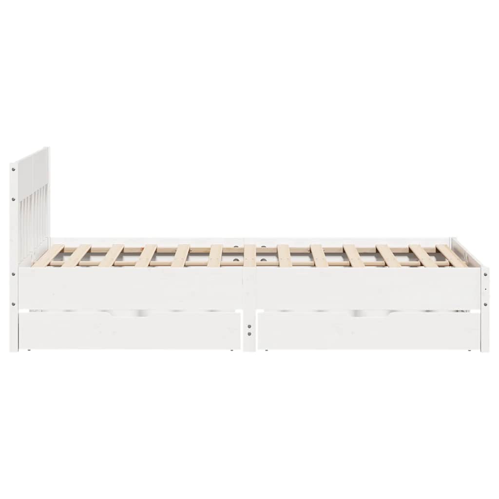 Bedframe zonder matras massief grenenhout wit 140x200 cm is nu te koop bij PeponiXL, paradijselijk wonen!