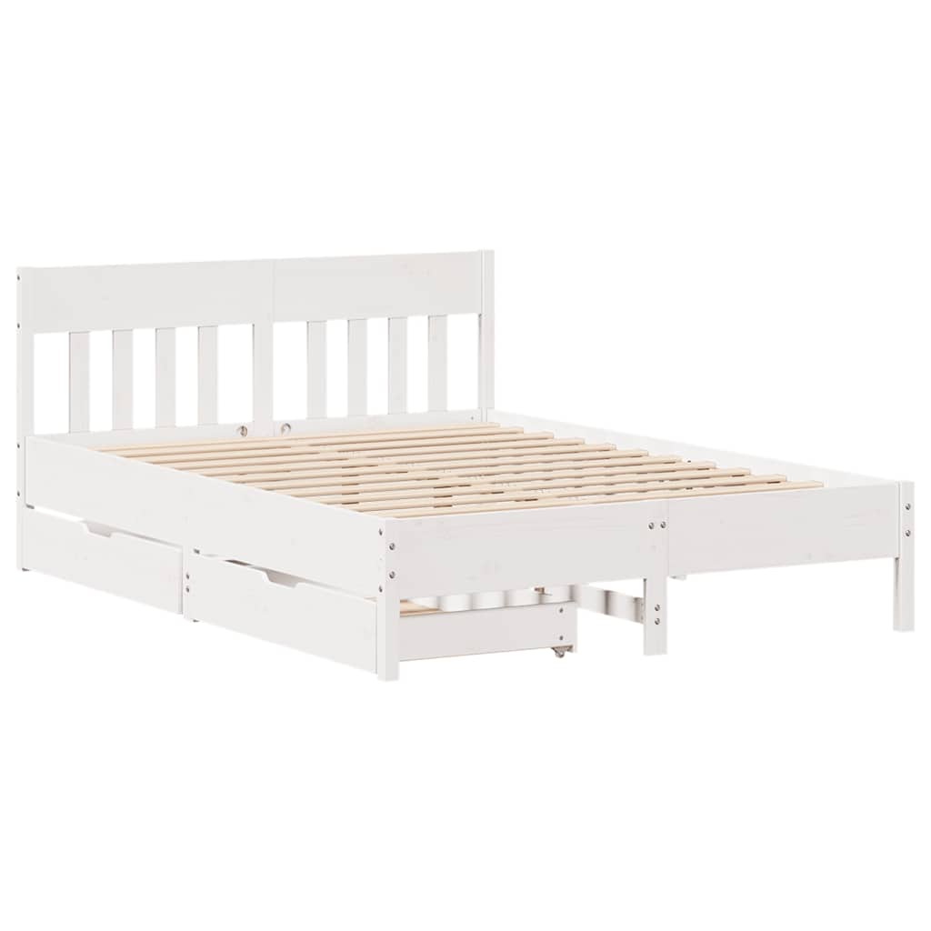 Bedframe zonder matras massief grenenhout wit 120x200 cm is nu te koop bij PeponiXL, paradijselijk wonen!