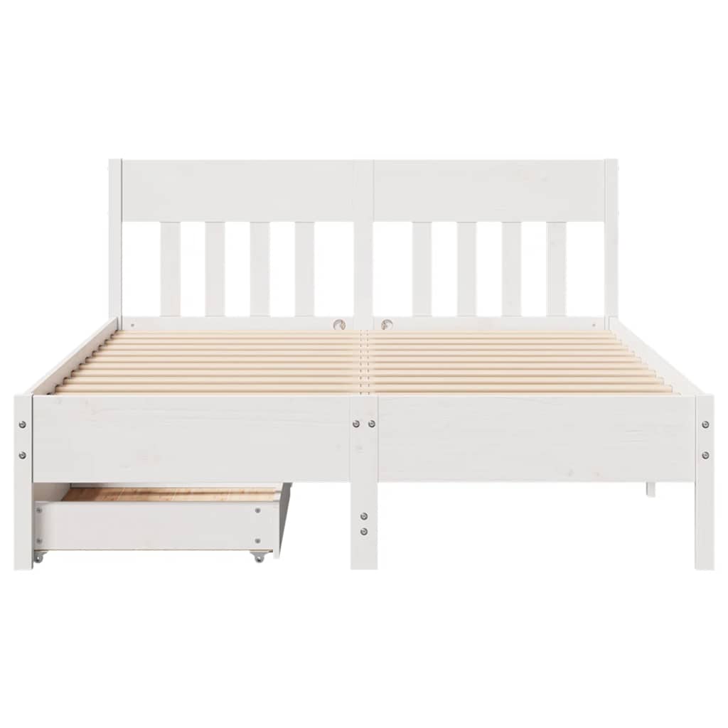 Bedframe zonder matras massief grenenhout wit 120x200 cm is nu te koop bij PeponiXL, paradijselijk wonen!