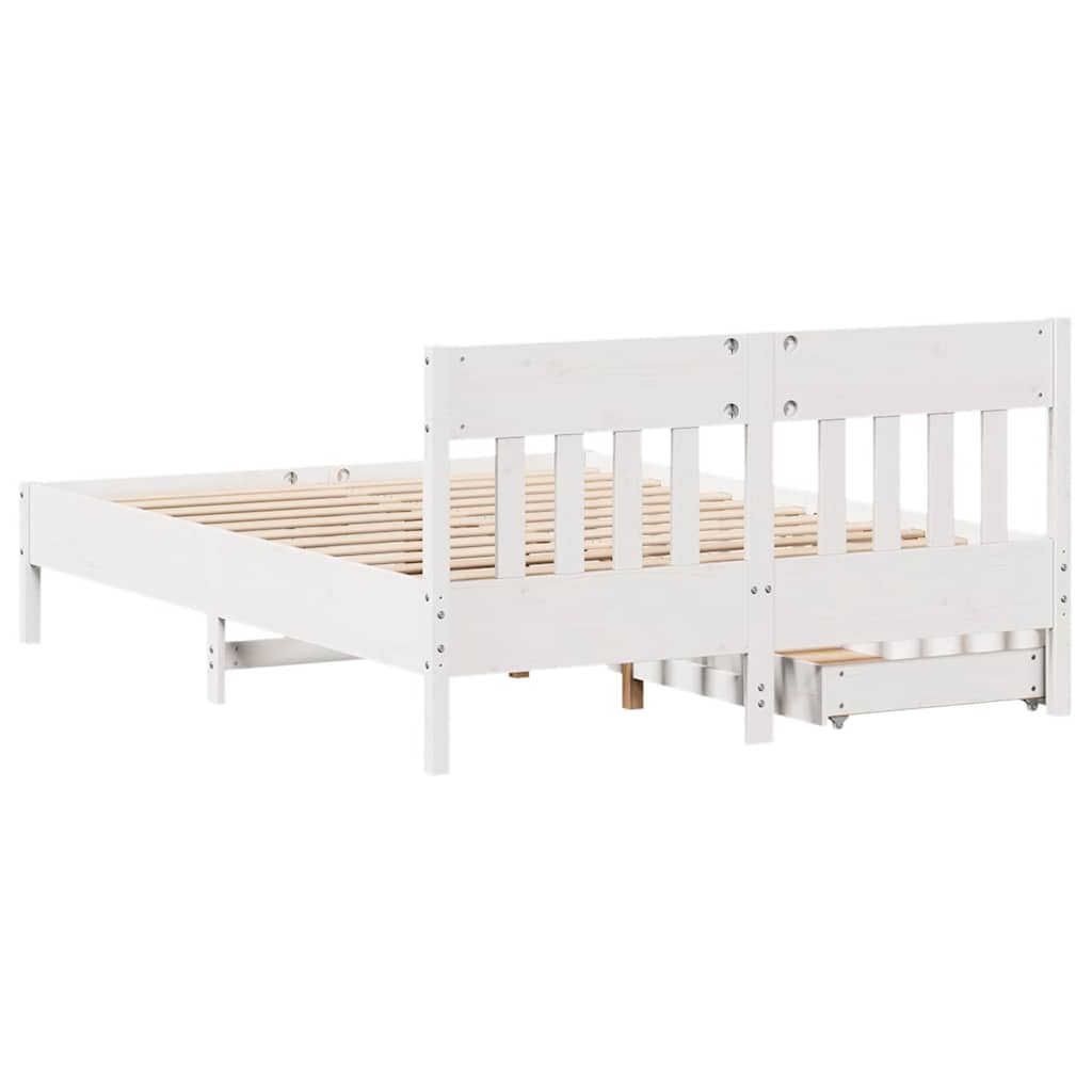 Bedframe zonder matras massief grenenhout wit 120x200 cm is nu te koop bij PeponiXL, paradijselijk wonen!