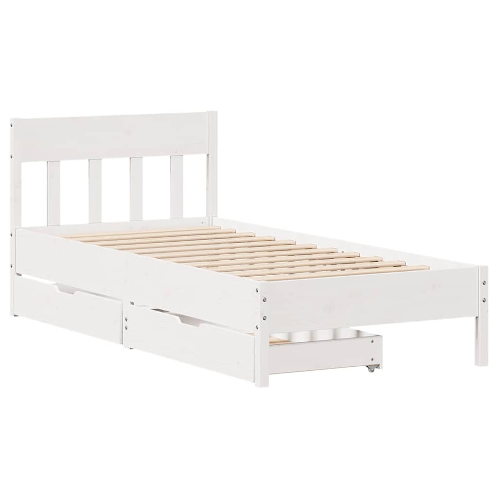 Bedframe zonder matras massief grenenhout wit 140x200 cm is nu te koop bij PeponiXL, paradijselijk wonen!