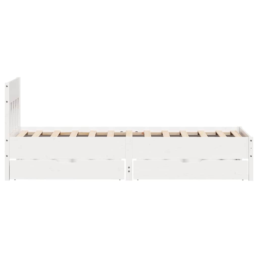 Bedframe zonder matras massief grenenhout wit 140x200 cm is nu te koop bij PeponiXL, paradijselijk wonen!