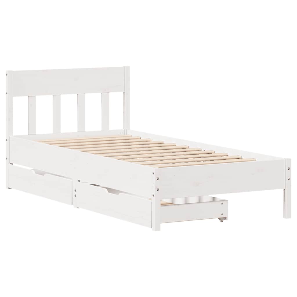 Bedframe zonder matras massief grenenhout wit 90x200 cm is nu te koop bij PeponiXL, paradijselijk wonen!
