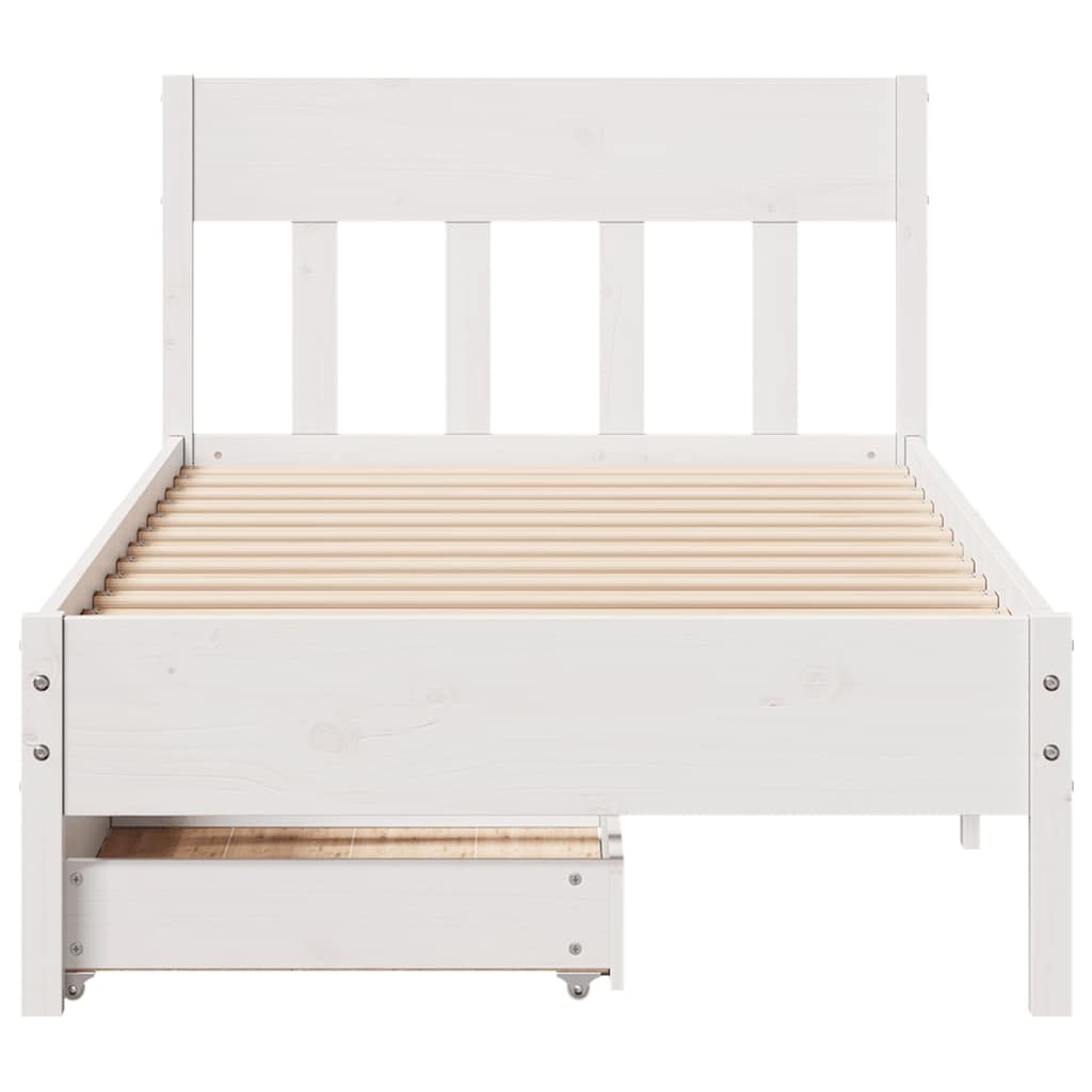 Bedframe zonder matras massief grenenhout wit 90x200 cm is nu te koop bij PeponiXL, paradijselijk wonen!