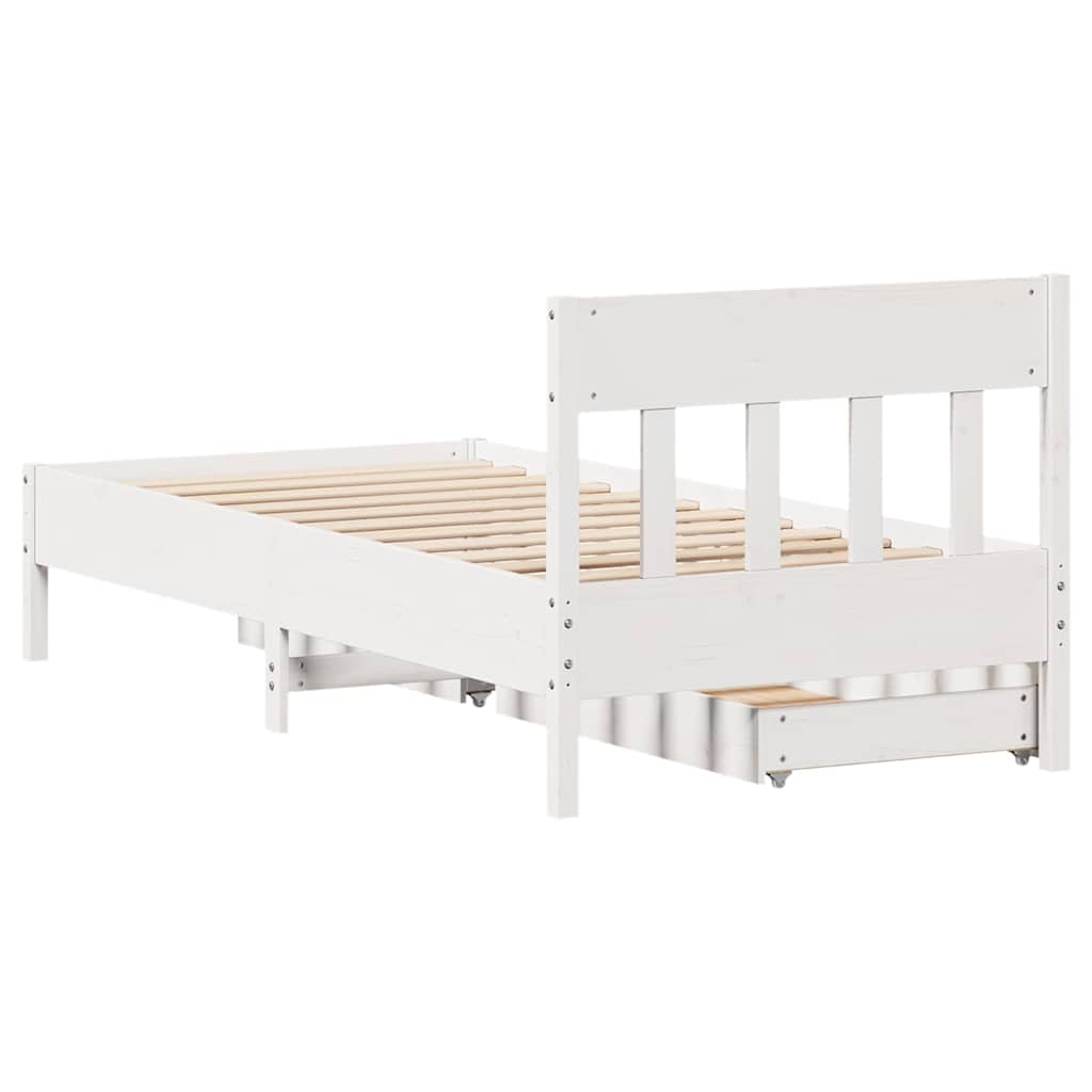 Bedframe zonder matras massief grenenhout wit 90x200 cm is nu te koop bij PeponiXL, paradijselijk wonen!
