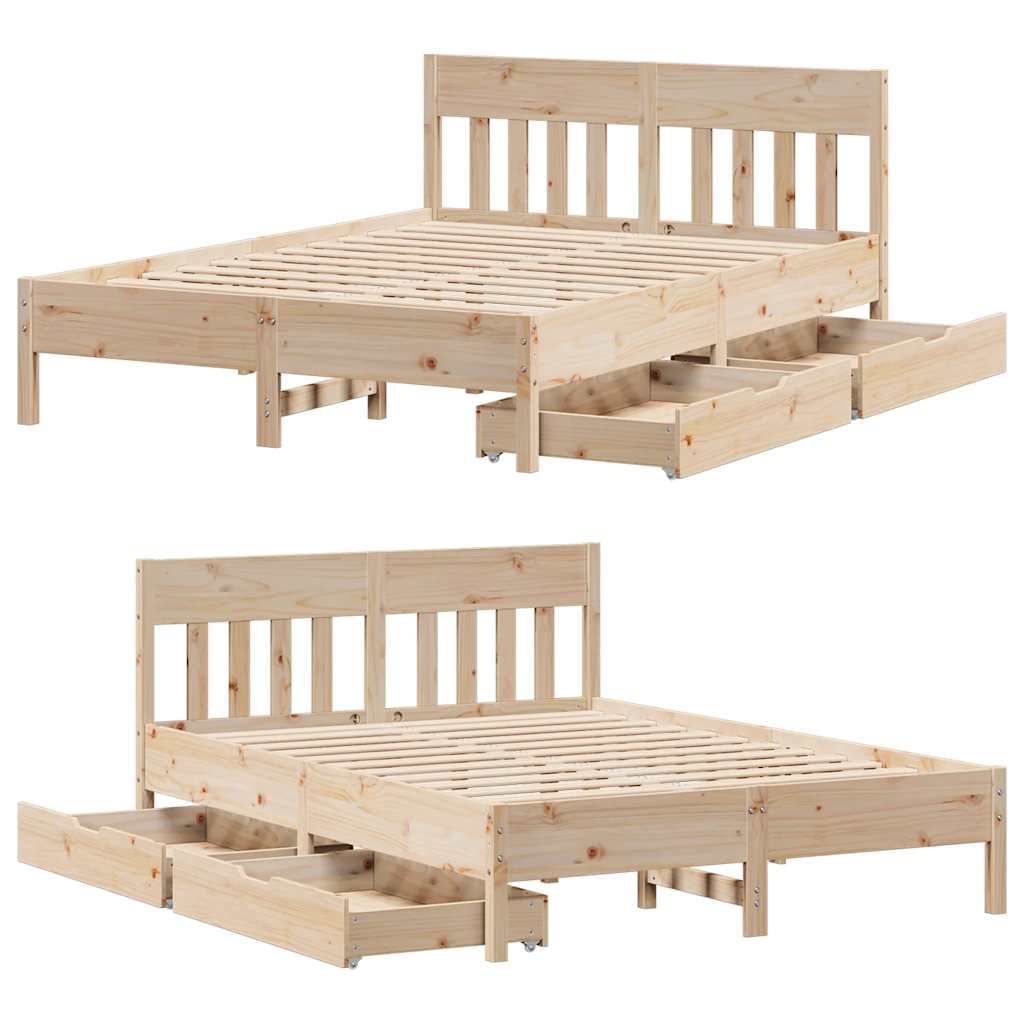 Bedframe zonder matras massief grenenhout 140x190 cm is nu te koop bij PeponiXL, paradijselijk wonen!