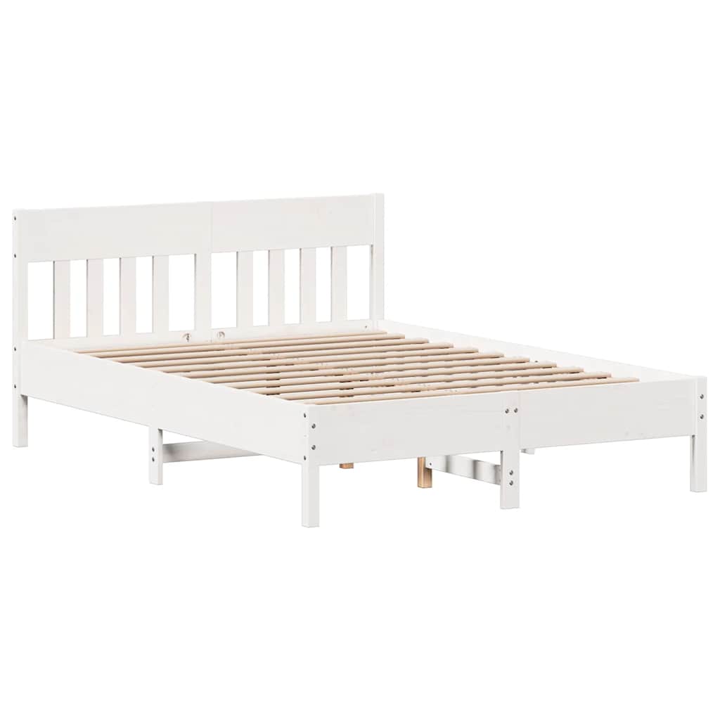 Bedframe zonder matras massief grenenhout wit 140x190 cm is nu te koop bij PeponiXL, paradijselijk wonen!