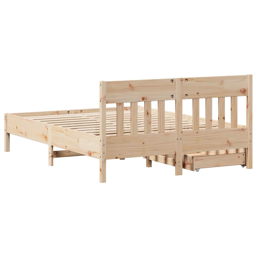 Bedframe zonder matras massief grenenhout 135x190 cm is nu te koop bij PeponiXL, paradijselijk wonen!