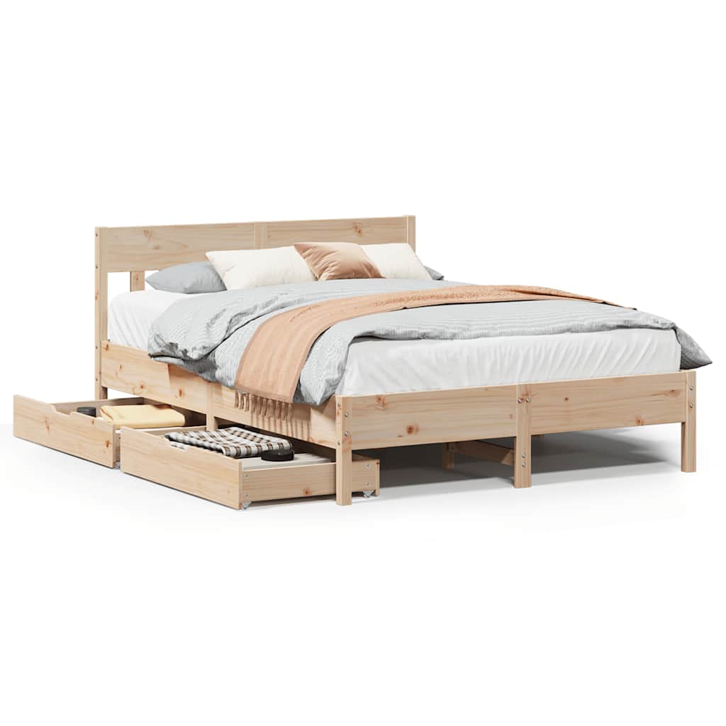 Bedframe zonder matras massief grenenhout 120x190 cm is nu te koop bij PeponiXL, paradijselijk wonen!