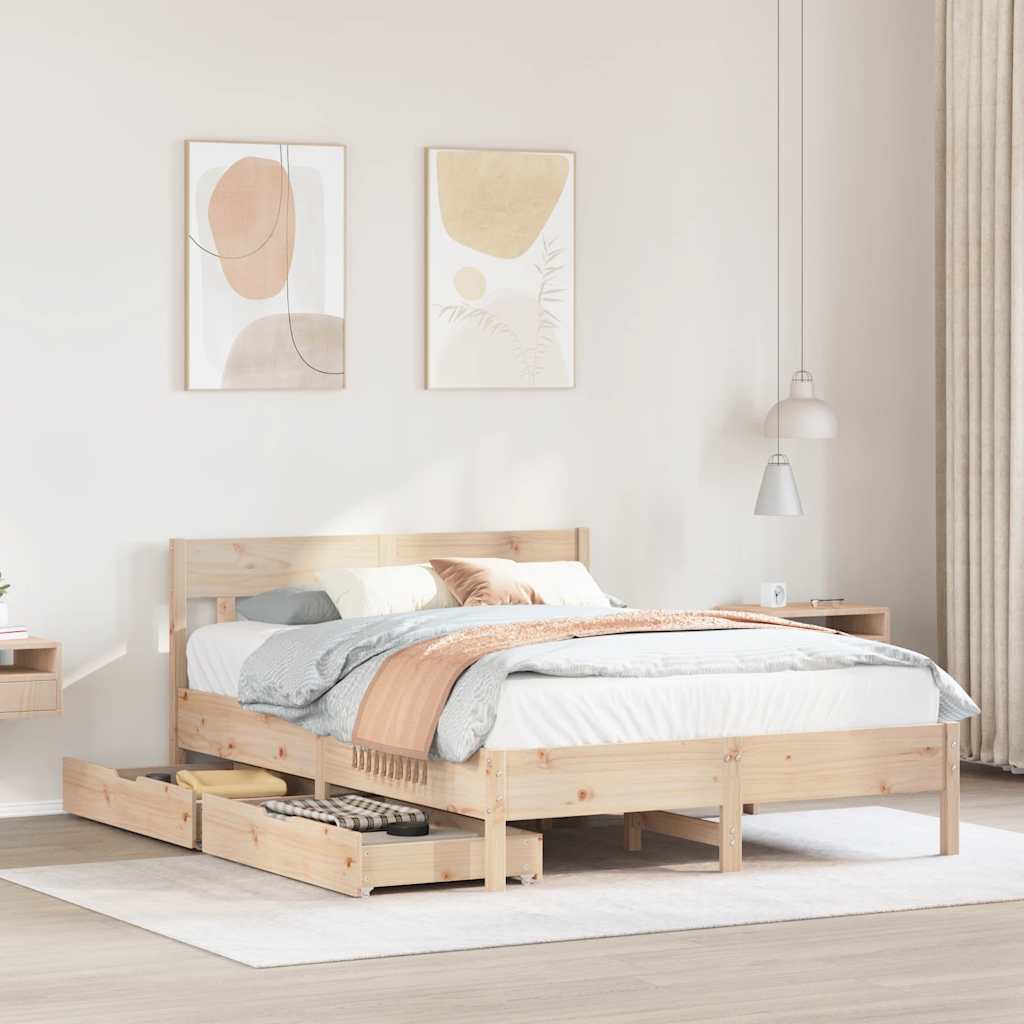 Bedframe zonder matras massief grenenhout 120x190 cm is nu te koop bij PeponiXL, paradijselijk wonen!