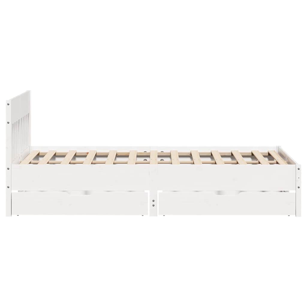 Bedframe zonder matras massief grenenhout wit 120x190 cm is nu te koop bij PeponiXL, paradijselijk wonen!