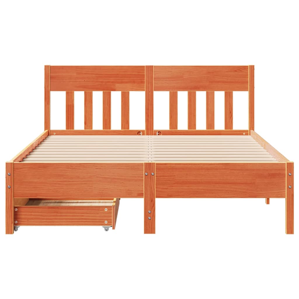 Bedframe zonder matras massief grenenhout wasbruin 120x190 cm is nu te koop bij PeponiXL, paradijselijk wonen!