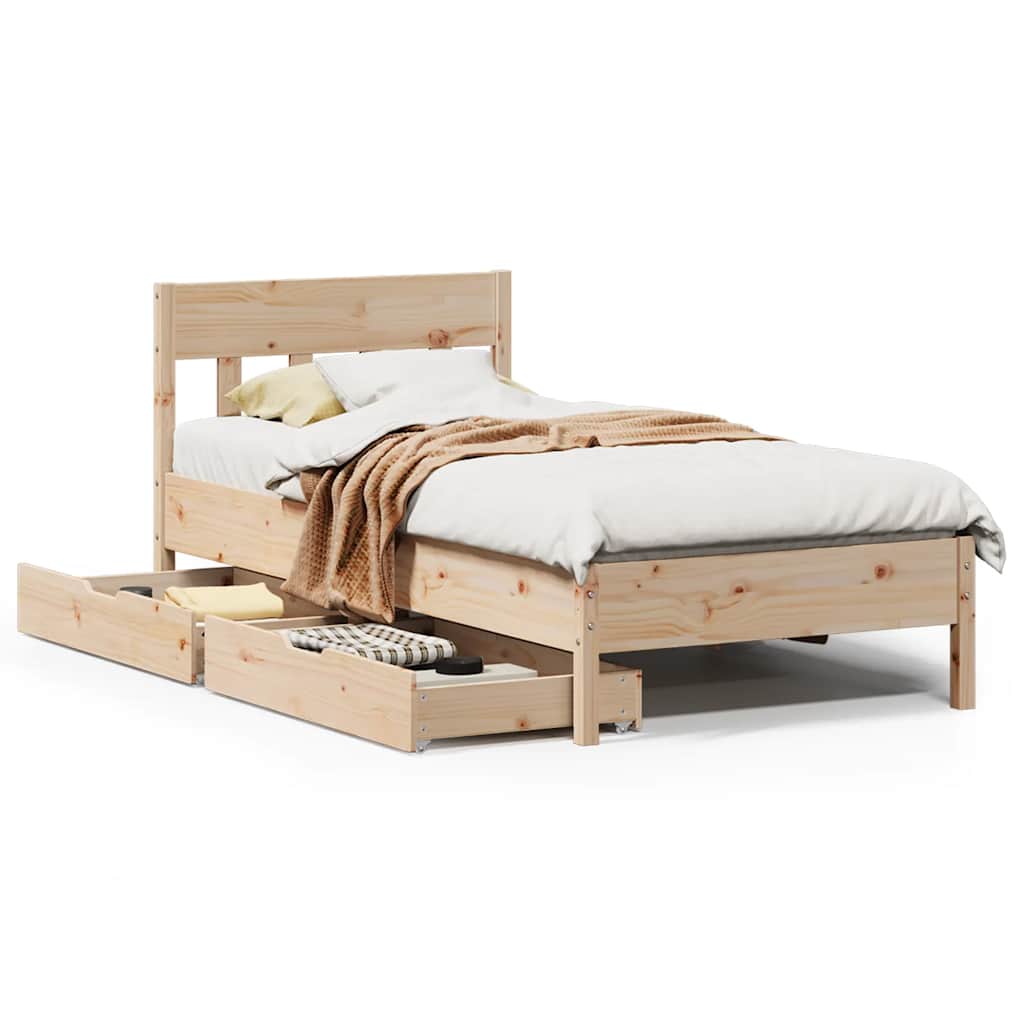 Bedframe zonder matras massief grenenhout 90x190 cm is nu te koop bij PeponiXL, paradijselijk wonen!