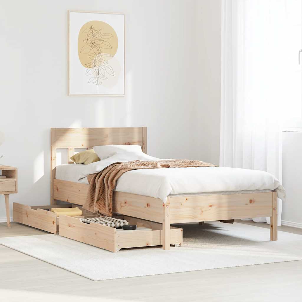 Bedframe zonder matras massief grenenhout 90x190 cm is nu te koop bij PeponiXL, paradijselijk wonen!
