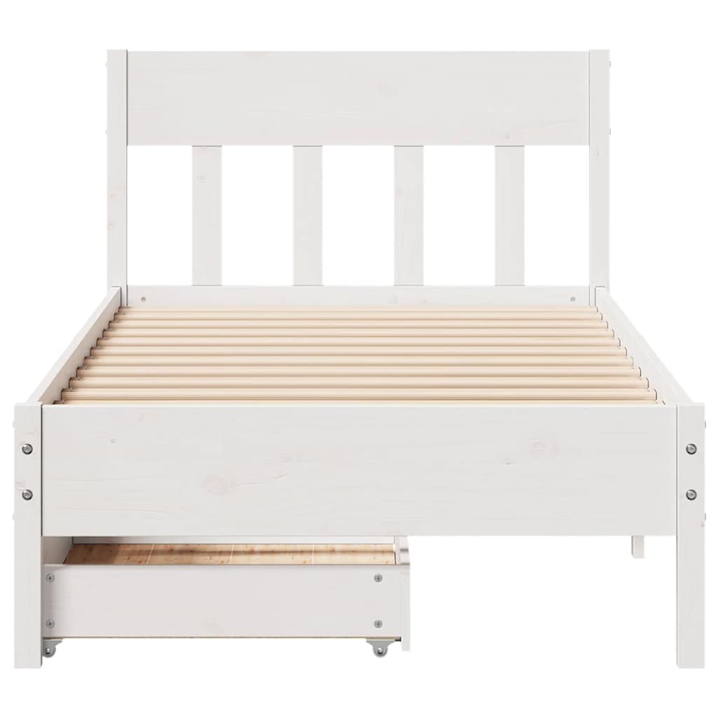 Bedframe zonder matras massief grenenhout wit 90x190 cm is nu te koop bij PeponiXL, paradijselijk wonen!