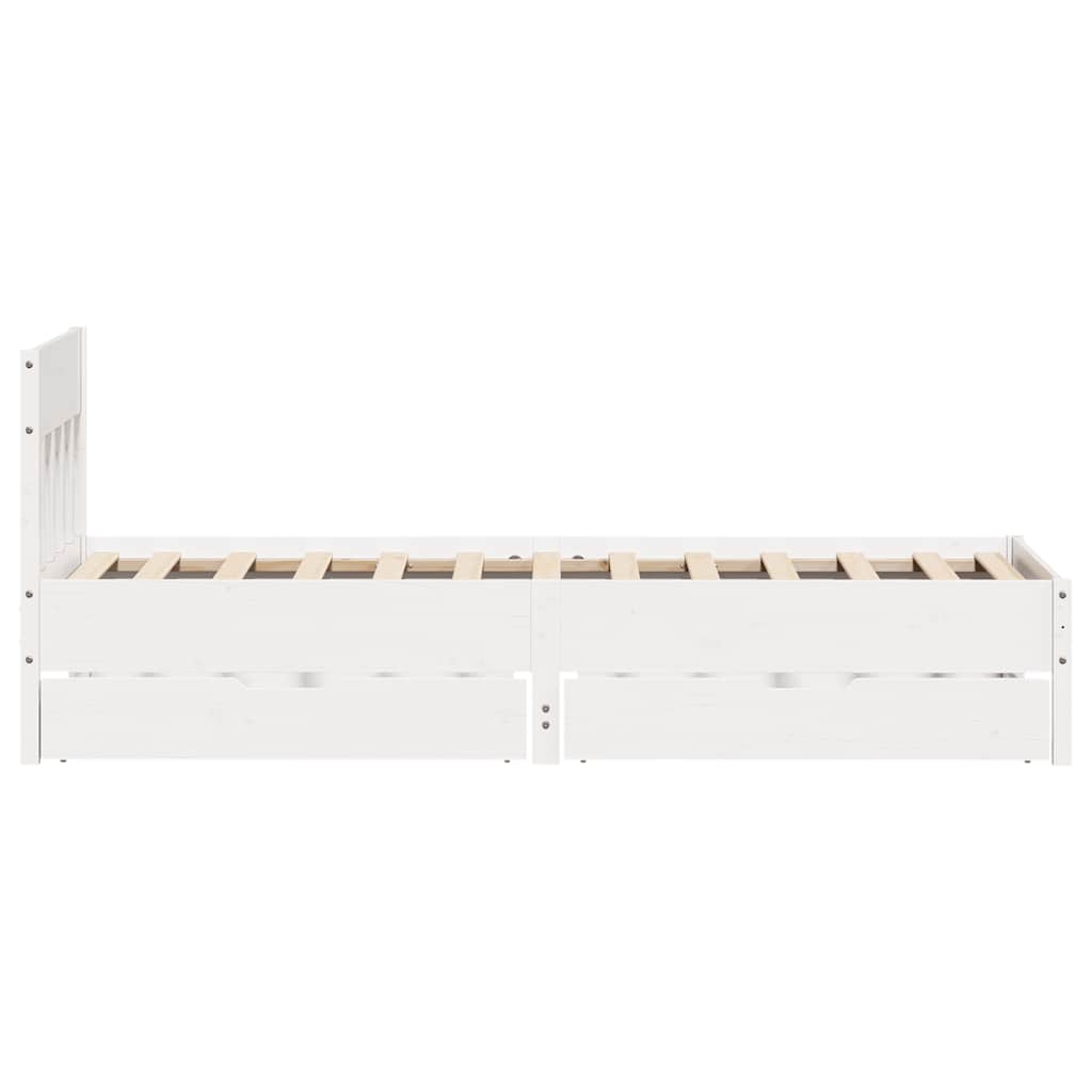 Bedframe zonder matras massief grenenhout wit 90x190 cm is nu te koop bij PeponiXL, paradijselijk wonen!