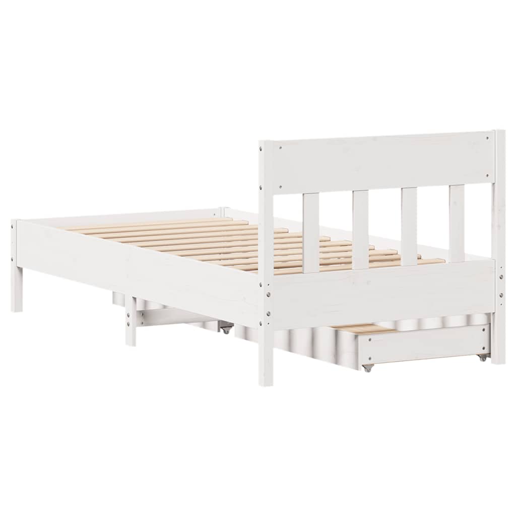 Bedframe zonder matras massief grenenhout wit 90x190 cm is nu te koop bij PeponiXL, paradijselijk wonen!