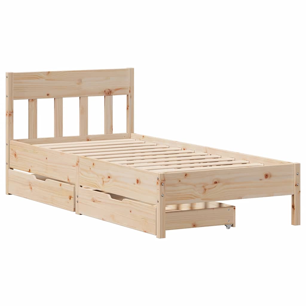 Bedframe zonder matras massief grenenhout 75x190 cm is nu te koop bij PeponiXL, paradijselijk wonen!