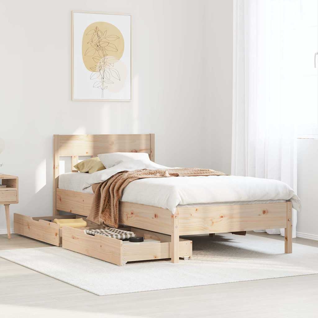 Bedframe zonder matras massief grenenhout 75x190 cm is nu te koop bij PeponiXL, paradijselijk wonen!