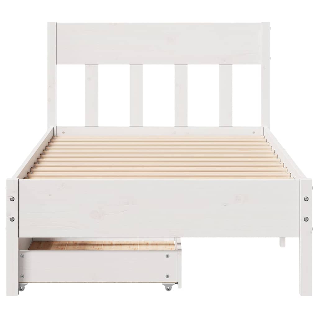 Bedframe zonder matras massief grenenhout wit 75x190 cm is nu te koop bij PeponiXL, paradijselijk wonen!