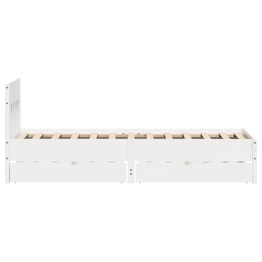 Bedframe zonder matras massief grenenhout wit 75x190 cm is nu te koop bij PeponiXL, paradijselijk wonen!