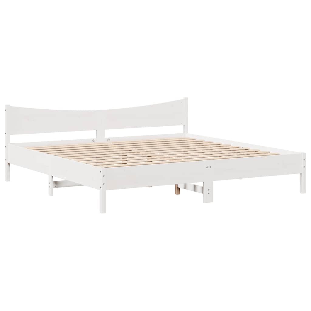 Bedframe met lades massief grenenhout wit 200x200 cm is nu te koop bij PeponiXL, paradijselijk wonen!
