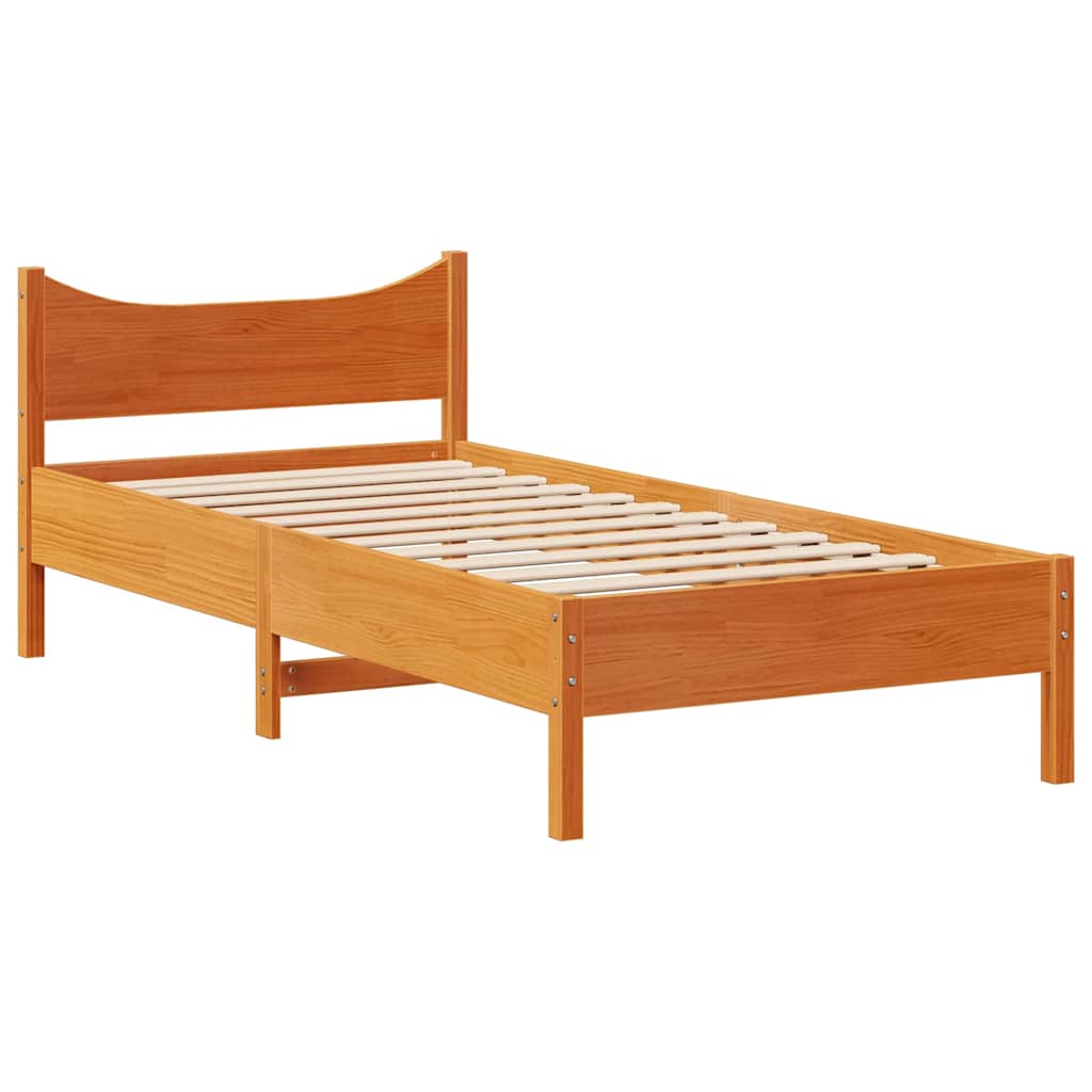 Bedframe met lades massief grenenhout wasbruin 90x200 cm is nu te koop bij PeponiXL, paradijselijk wonen!
