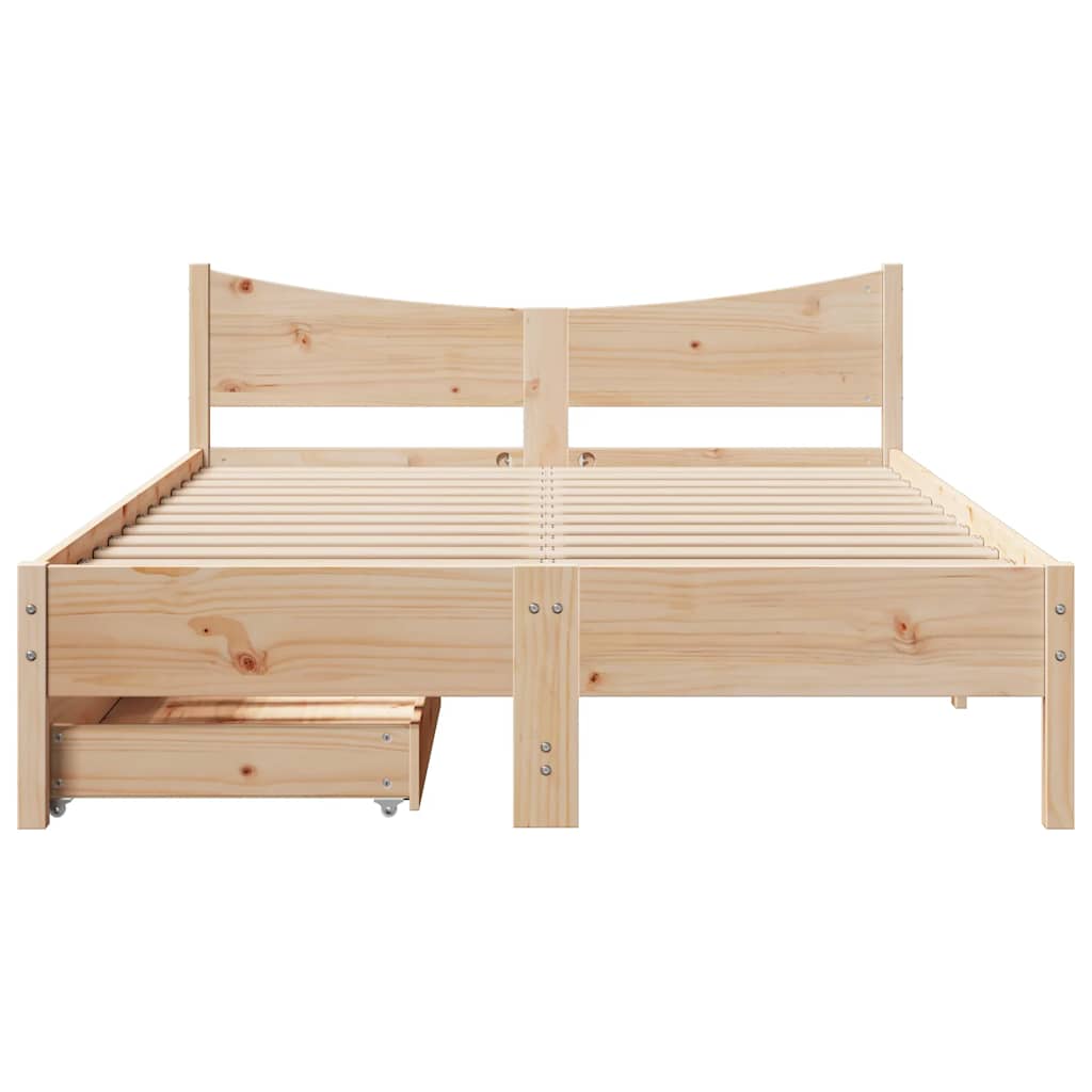 Bedframe met lades massief grenenhout 135x190 cm is nu te koop bij PeponiXL, paradijselijk wonen!