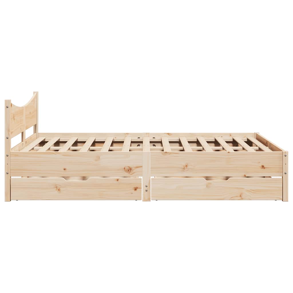 Bedframe met lades massief grenenhout 135x190 cm is nu te koop bij PeponiXL, paradijselijk wonen!
