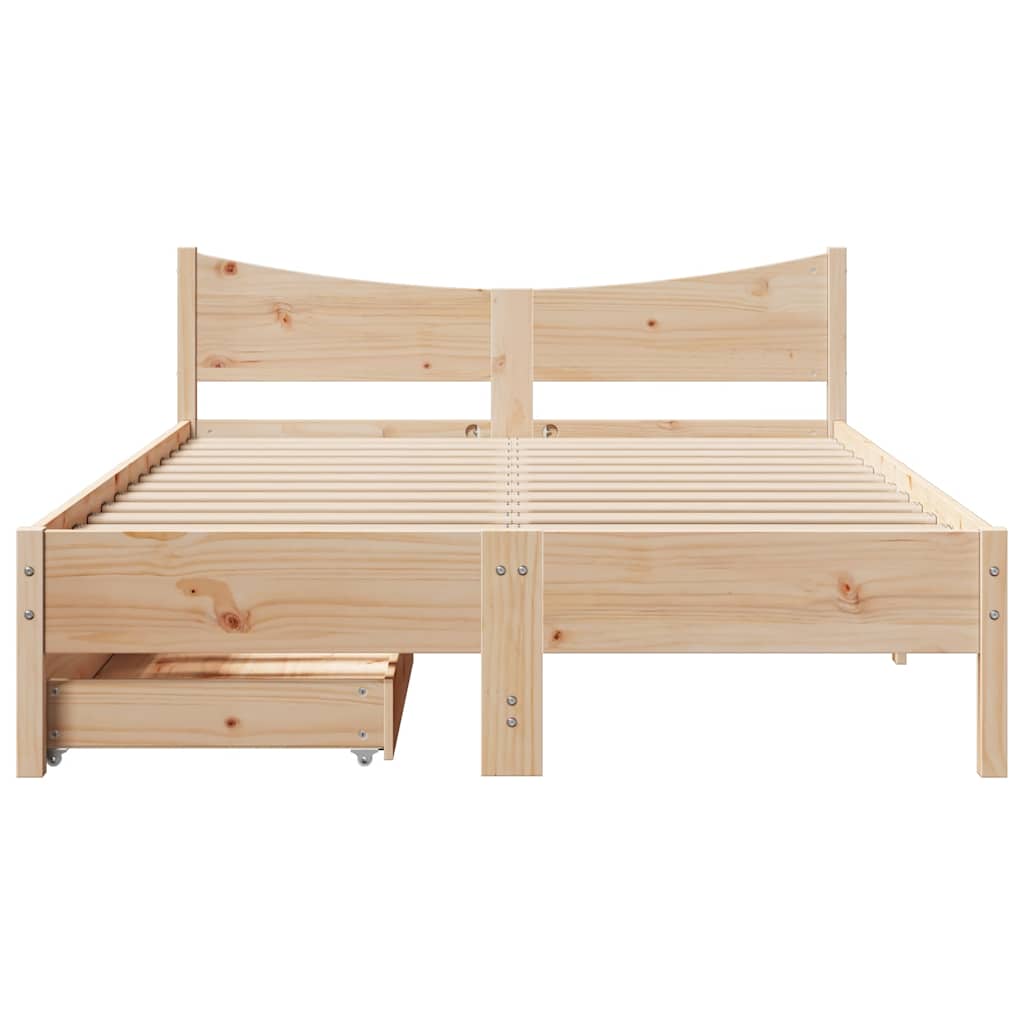 Bedframe met lades massief grenenhout 120x190 cm is nu te koop bij PeponiXL, paradijselijk wonen!