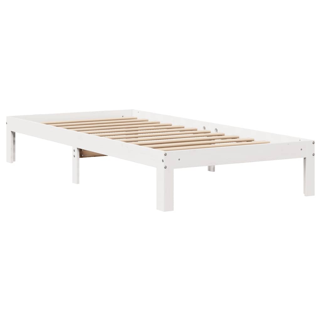 Bedframe met lades massief grenenhout wit 75x190 cm is nu te koop bij PeponiXL, paradijselijk wonen!