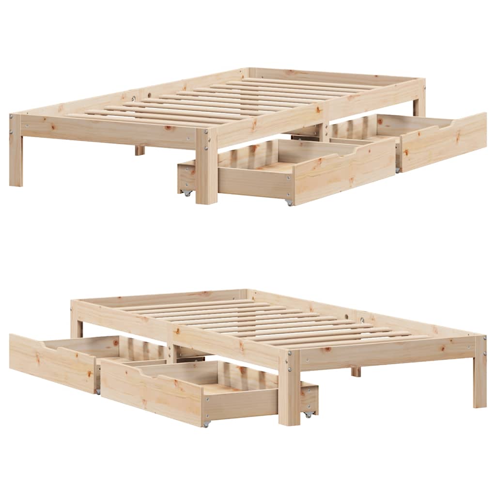 Bedframe met lades massief grenenhout 90x200 cm is nu te koop bij PeponiXL, paradijselijk wonen!