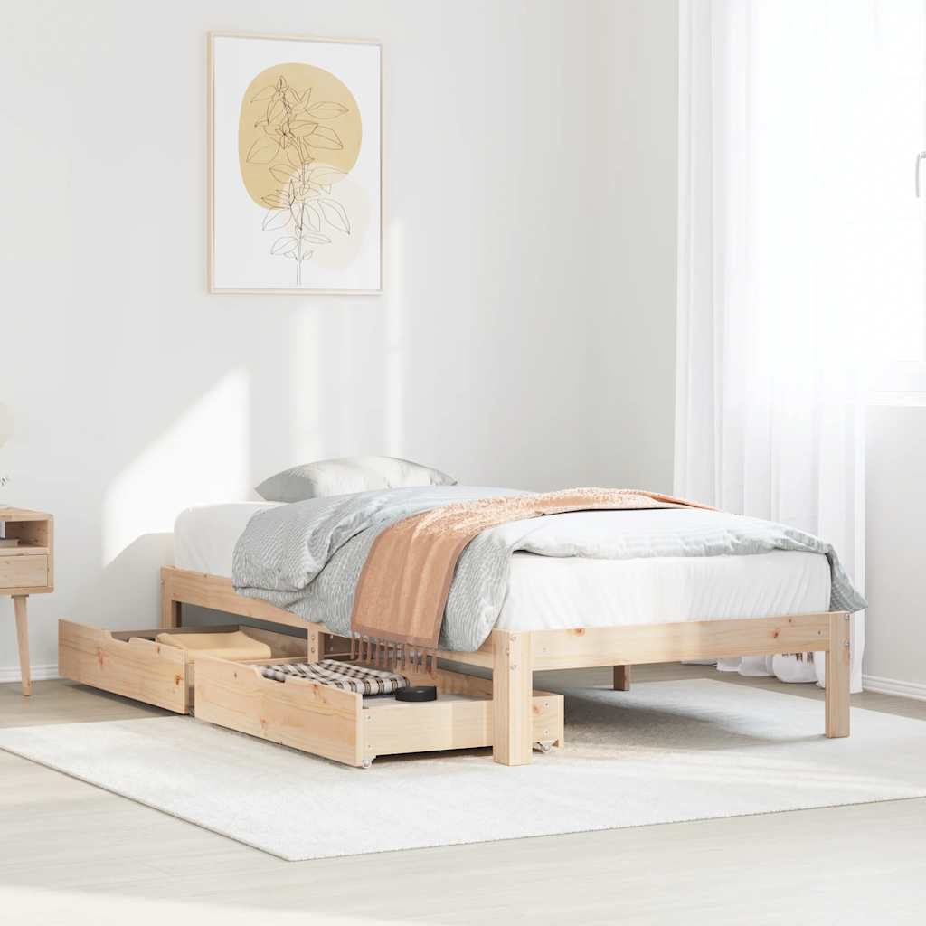 Bedframe met lades massief grenenhout 90x200 cm is nu te koop bij PeponiXL, paradijselijk wonen!