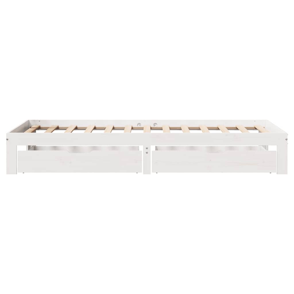 Bedframe met lades massief grenenhout wit 90x200 cm is nu te koop bij PeponiXL, paradijselijk wonen!