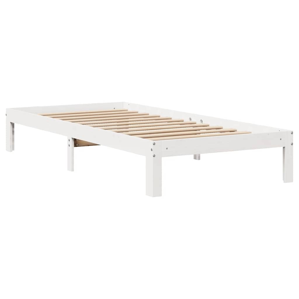 Bedframe met lades massief grenenhout wit 100x200 cm is nu te koop bij PeponiXL, paradijselijk wonen!