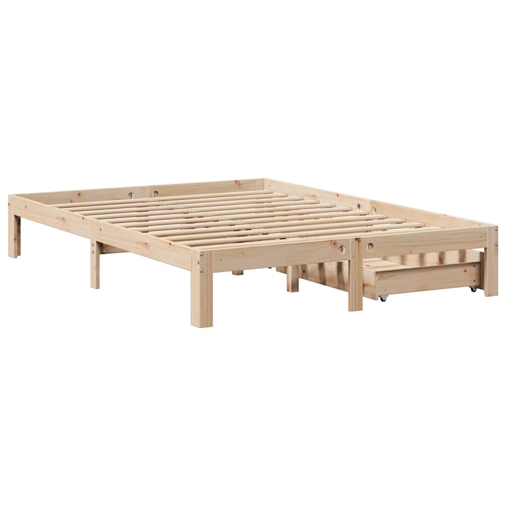 Bedframe met lades massief grenenhout 140x200 cm is nu te koop bij PeponiXL, paradijselijk wonen!