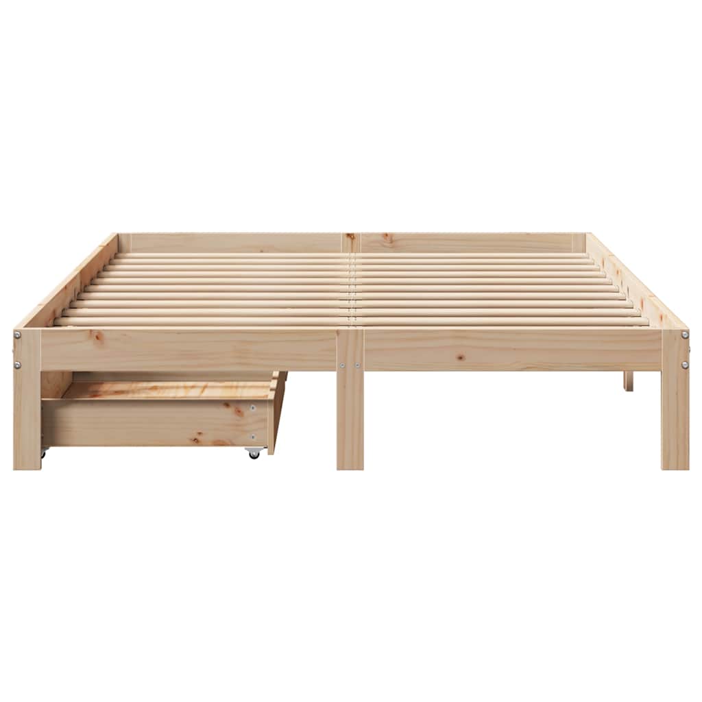 Bedframe met lades massief grenenhout 150x200 cm is nu te koop bij PeponiXL, paradijselijk wonen!