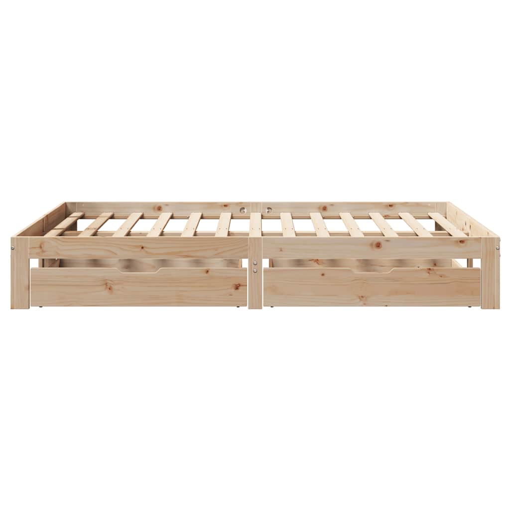 Bedframe met lades massief grenenhout 150x200 cm is nu te koop bij PeponiXL, paradijselijk wonen!