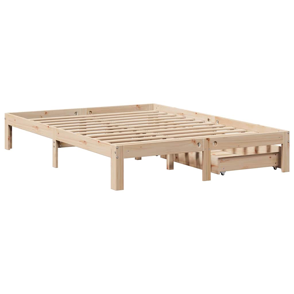 Bedframe met lades massief grenenhout 150x200 cm is nu te koop bij PeponiXL, paradijselijk wonen!