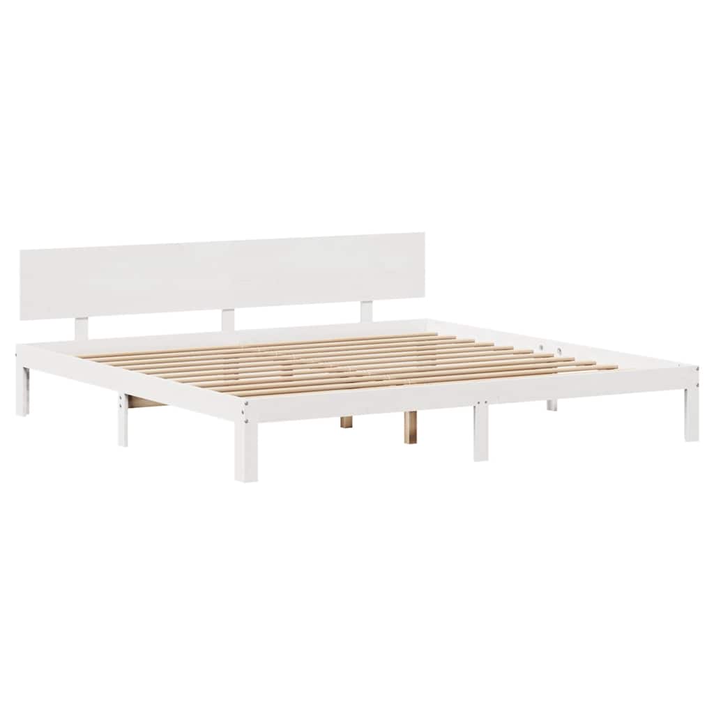 Bedframe met lades massief grenenhout wit 200x200 cm is nu te koop bij PeponiXL, paradijselijk wonen!