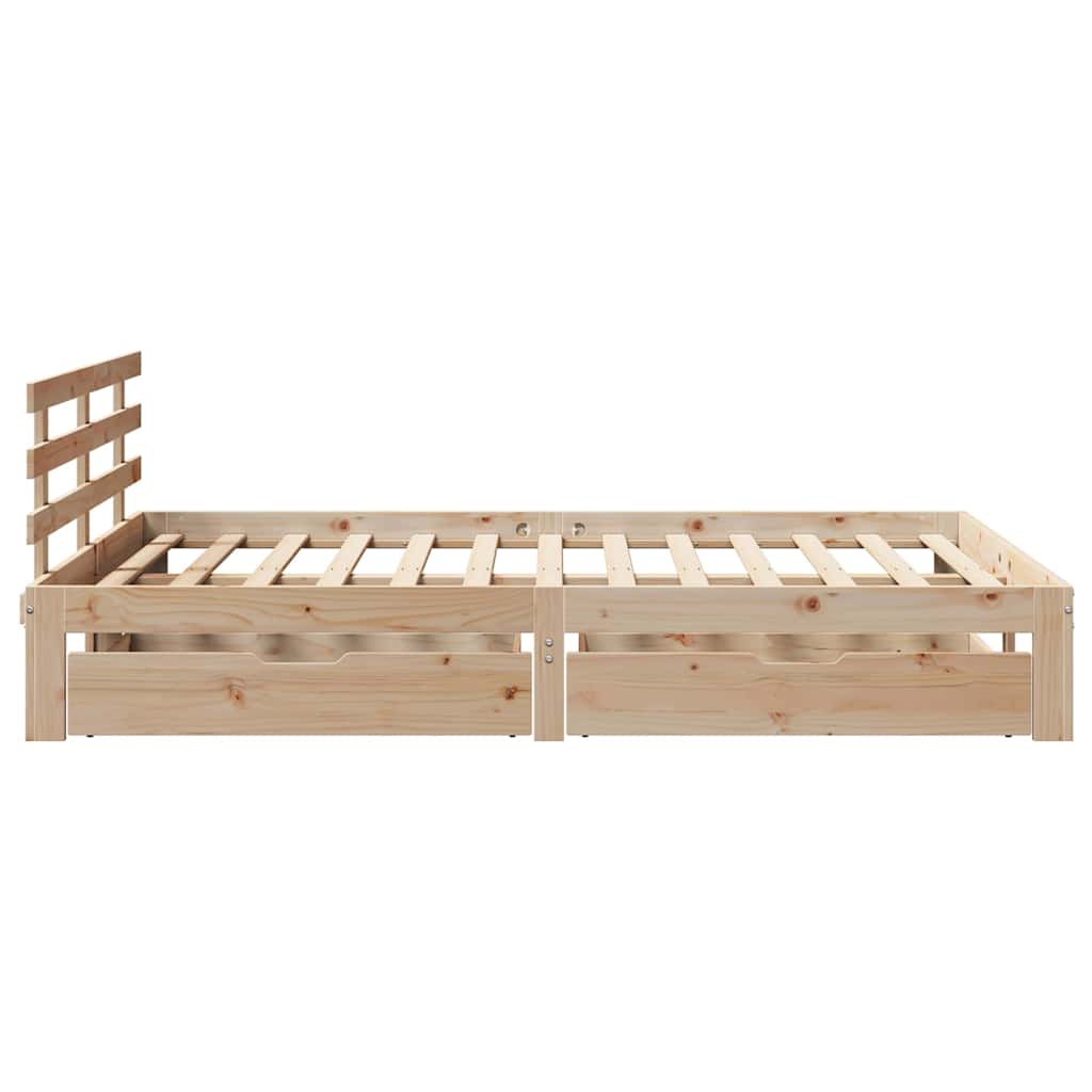 Bedframe met lades massief grenenhout 120x190 cm is nu te koop bij PeponiXL, paradijselijk wonen!