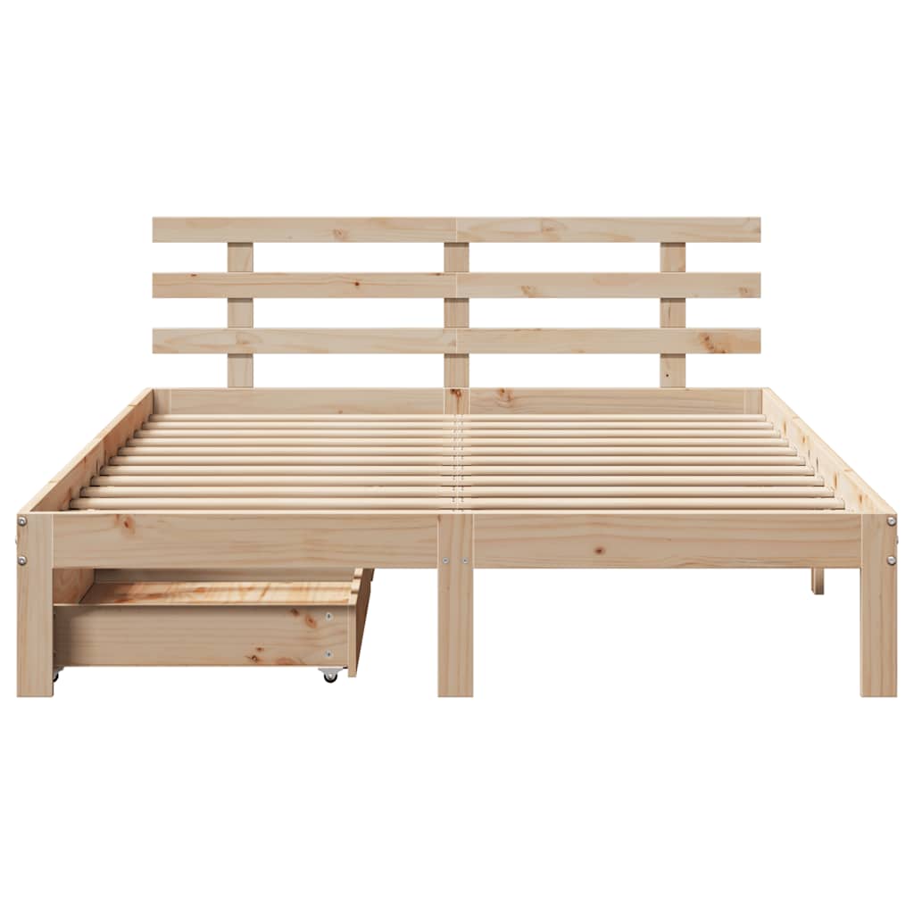 Bedframe met lades massief grenenhout 140x190 cm is nu te koop bij PeponiXL, paradijselijk wonen!