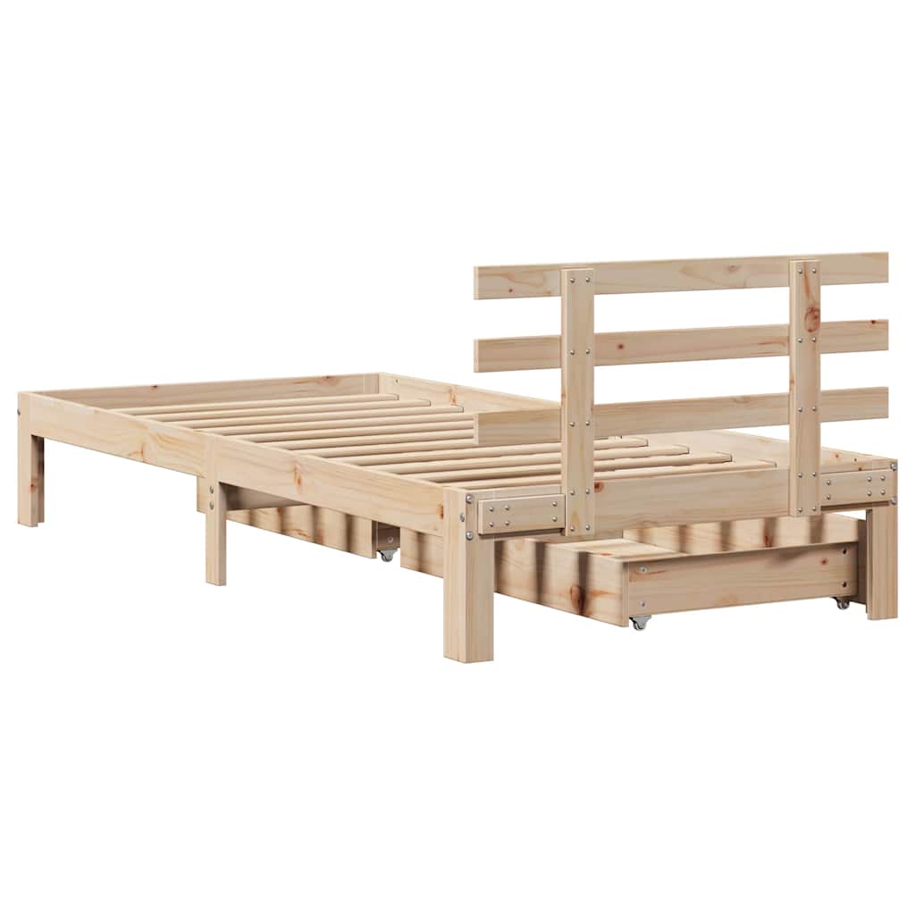 Bedframe met lades massief grenenhout 90x200 cm is nu te koop bij PeponiXL, paradijselijk wonen!