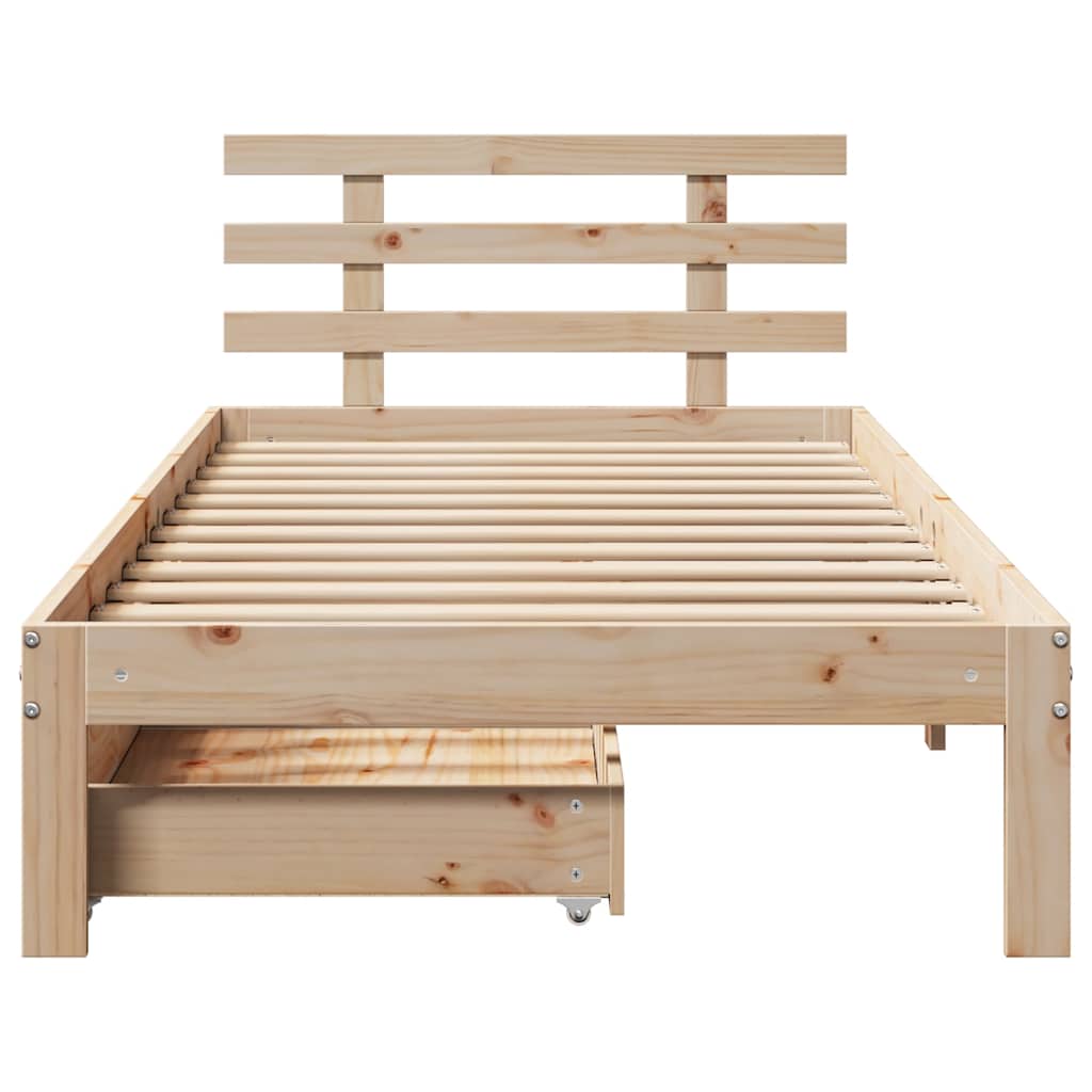Bedframe met lades 100x200 cm massief grenenhout is nu te koop bij PeponiXL, paradijselijk wonen!