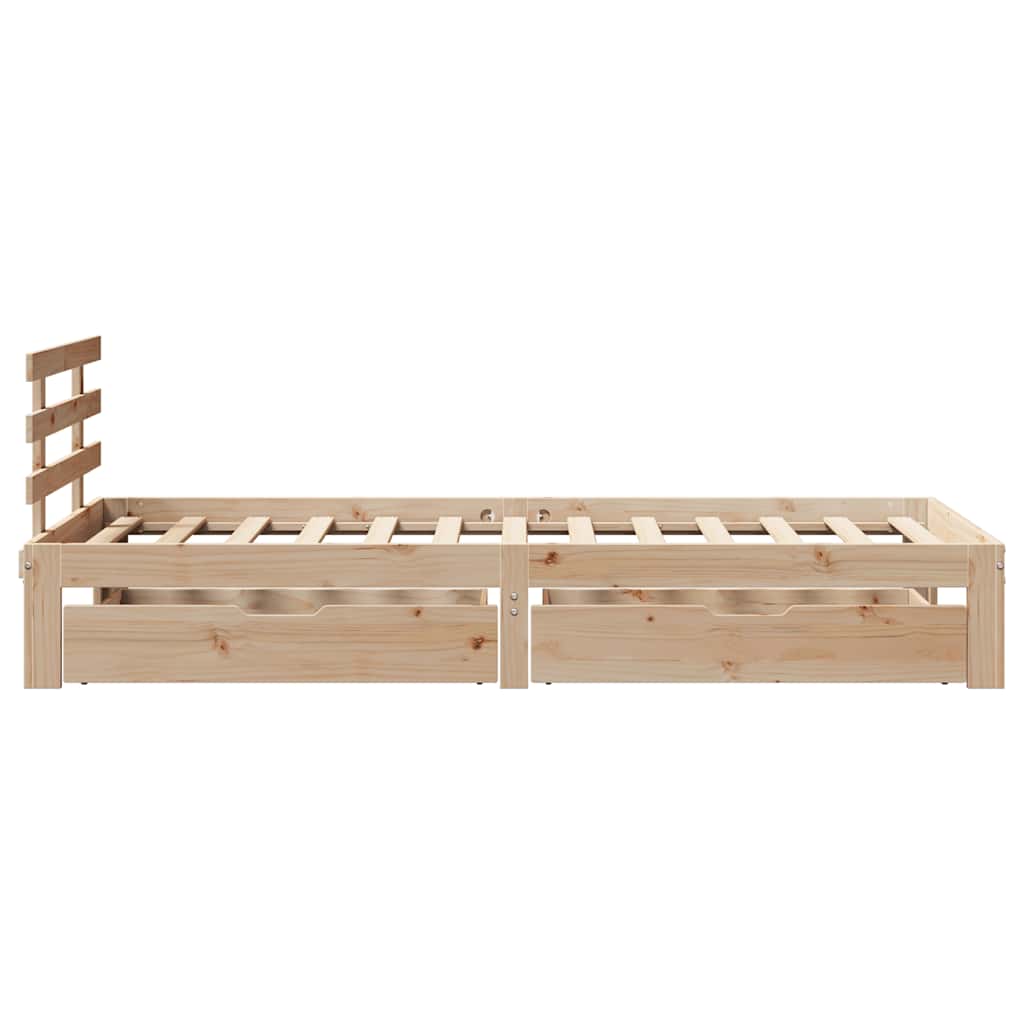 Bedframe met lades 100x200 cm massief grenenhout is nu te koop bij PeponiXL, paradijselijk wonen!