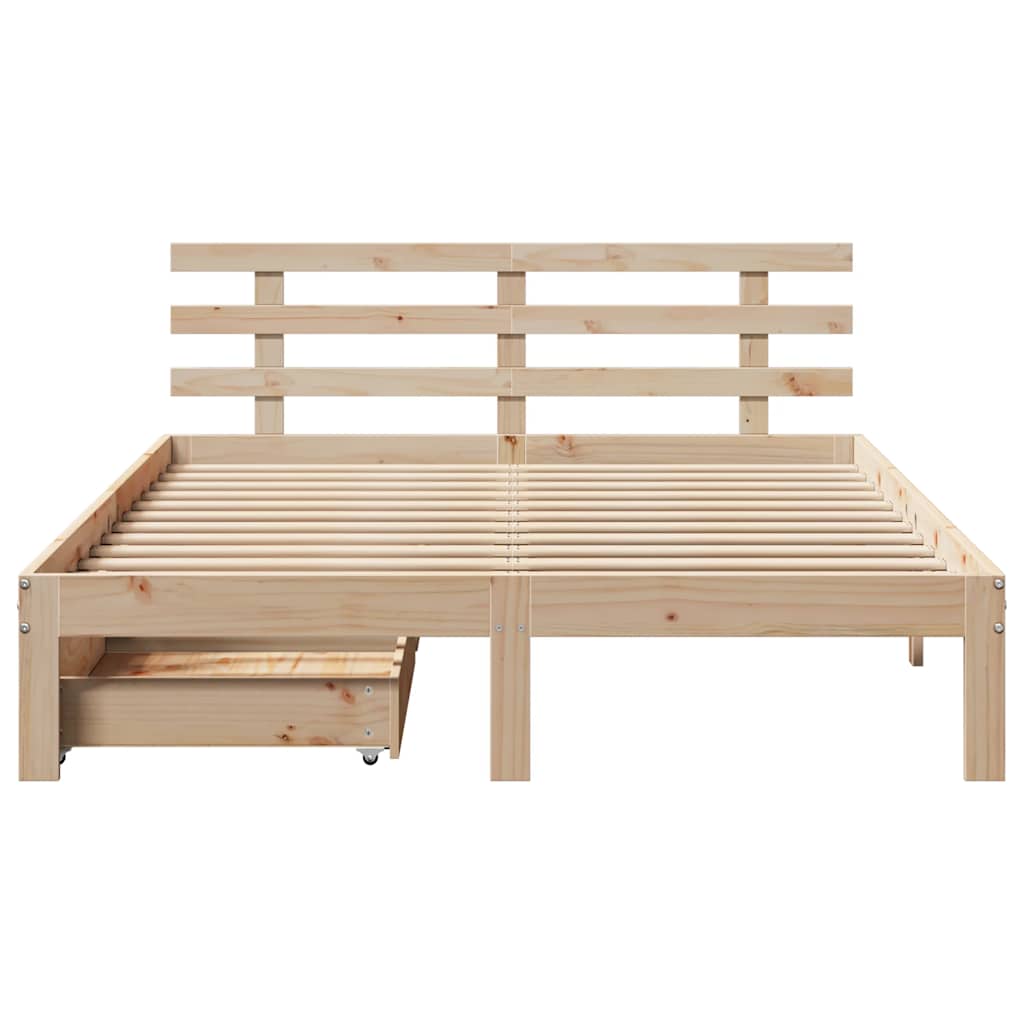 Bedframe met lades massief grenenhout 140x200 cm is nu te koop bij PeponiXL, paradijselijk wonen!