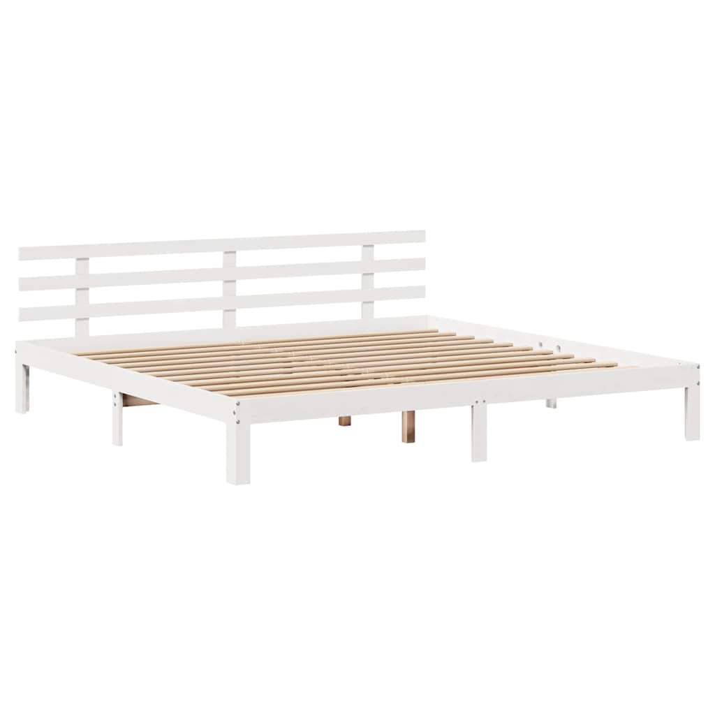 Bedframe met lades massief grenenhout wit 200x200 cm is nu te koop bij PeponiXL, paradijselijk wonen!