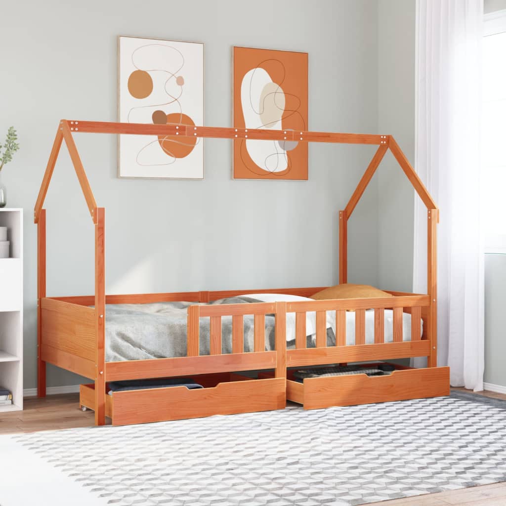 Kinderbedframe 90x200 cm massief grenenhout is nu te koop bij PeponiXL, paradijselijk wonen!