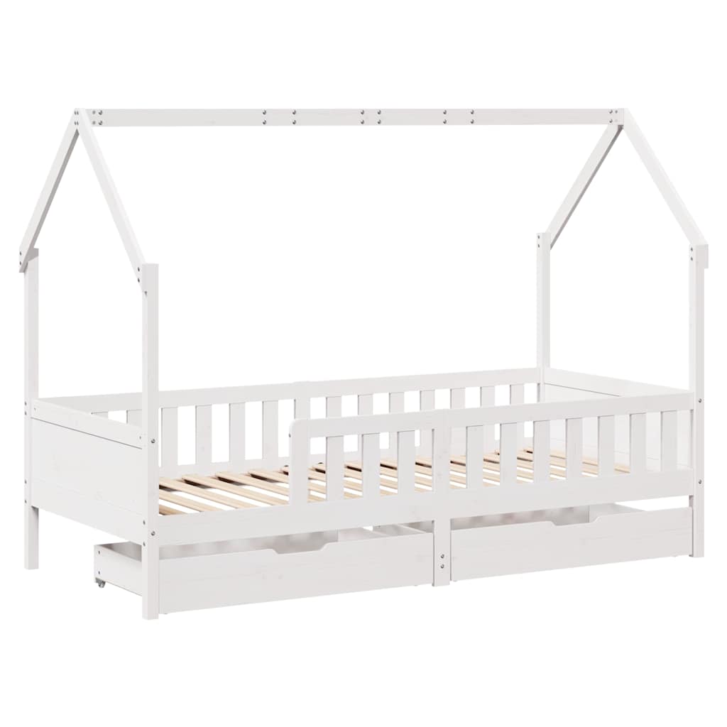 Kinderbedframe met lades 80x200 cm massief grenenhout is nu te koop bij PeponiXL, paradijselijk wonen!