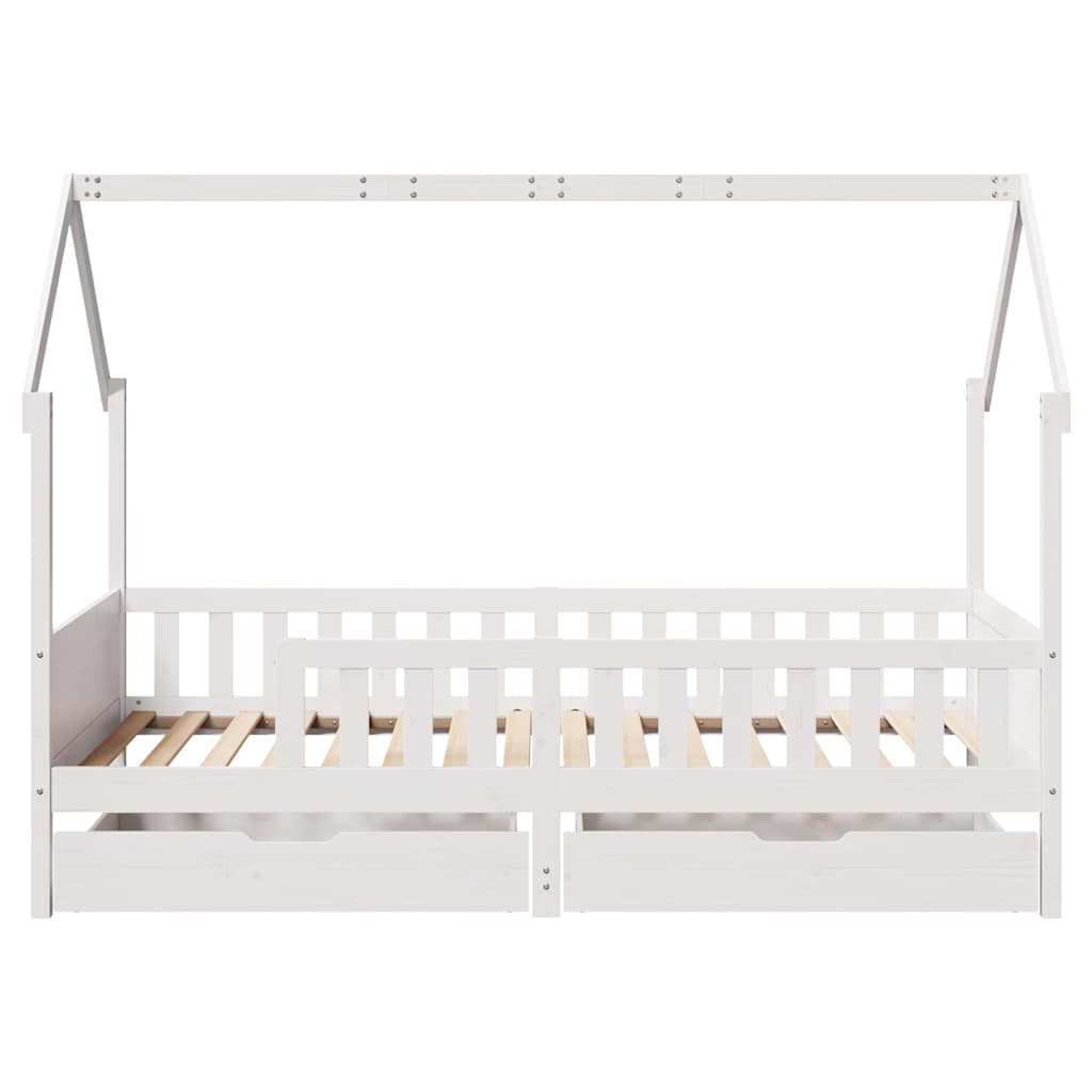 Kinderbedframe met lades 80x200 cm massief grenenhout is nu te koop bij PeponiXL, paradijselijk wonen!